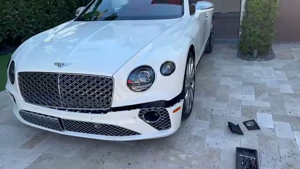 Before view of Bentley front bumper